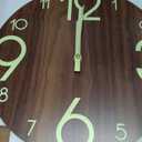 Wall Clock 12 Inch Brown Weekly Wall Clock Silent Battery Operated Luminous Hands Retirement Elderly Wooden Glow in The Dark Clock