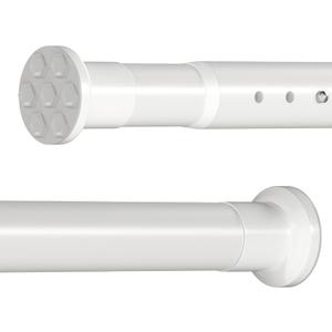 Oxdigi Tension Shower Doorway Curtain Rod/Adjustable 43.3-63 inches No Drilling Window Curtain Rod for Bathroom, Indoor Decor/Matt White