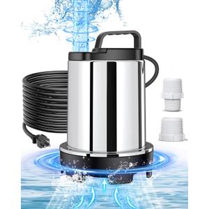 1100GPH Submersible Water Pump, Portable Utility Pump for Pond Drainage, Pool Transfer, Flood Control, Aquarium, with 25ft Power Cord