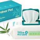 Gardner Pet Bamboo Dog Wipes for Paws and Butt, Dog Wipes Cleaning Deodorizing, Soothing Pets Wipes with Coconut Oil, Extra Thick Cat Wipes, Puppy Wipes, Unscented 100 Count