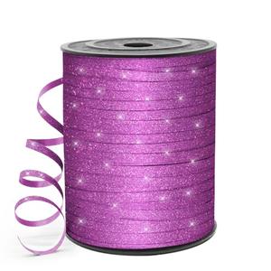 2 Pack HimBen 500 Yards 3/16" Glitter Curling Ribbon Purple, Balloon String Curly Ribbon 1 Roll for Gift Wrapping, Birthday Wedding Party Festival Decoration, Baby Shower, Art Crafts, Florist Flowers