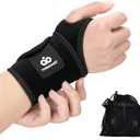 INDEEMAX 2 Pack Copper Wrist Brace Support for Carpal Tunnel, Pain Relief, Arthritis, Tendonitis, Adjustable Wrist Braces Compression Wraps Both Hands, Fit for Men and Women, Black