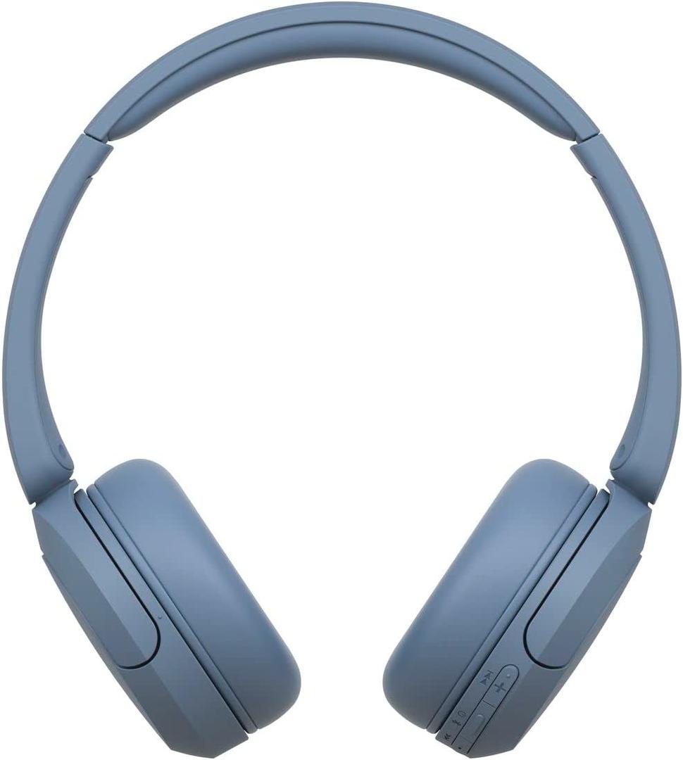 Sony WH-CH520 Best Wireless Bluetooth On-Ear Headphones with Microphone for Calls and Voice Control, Up to 50 Hours Battery Life with Quick Charge Function, Includes USB-C Charging Cable - Blue