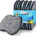 Multi-Purpose Scrub Sponges for Kitchen by Scrub- it - Non-Scratch Microfiber Sponge Along with Heavy Duty Scouring Power - Effortless Cleaning of Dishes, Pots and Pans All at Once(6 Pack, Large) (Gray & Blue)