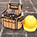 Tool Belt Bag | LOKASS Canvas Electrician Tool Pouch | 23 Pockets&Loops for Tool Organizer | Utility Pouch with Adjustable Belt and Shoulder Strap for Men/Women/Carpenter/Electricians/Constructors