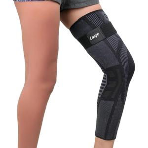 Caspe Leg Compression Sleeve With Strap, Full Length Thigh Knee Calf Support, Knee Compression Sleeve Women & Men, Full Leg Support for Light Recovery, Daily Wear
