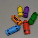 3.94 Inches Crayon Stress Balls Toys Gift for Kids Adult Operation Christmas Student Teacher Party Favors Stocking Stuffer Motivational Foam Stress Relief Slow Rising Hand Squeeze(6 Pcs)