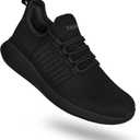 Non Slip Work Shoes Women Slip On Sneakers Slip Resistant Work Shoes Chef Breathable Lightweight Cushioned Restaurant Food Service Shoe, All Black US 6