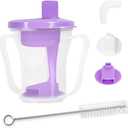 Dysphagia Regulating Drinking Cup  Spill-Proof Adaptive Cup for Adults with Swallowing Difficulties, Elderly, Parkinsons & Dementia Patients (Purple-Pack of 1 Count)