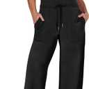 ANRABESS Womens Jumpsuits 2025 Summer Casual Dressy Romper Sleeveless Wide Leg Long Pants One Piece Outfits Vacation Clothes (Medium, Black)