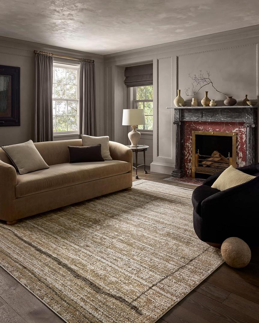 Loloi Jeremiah Brent Bleecker Collection BLE-05 Natural/Charcoal 2'-7" x 8'-0" Runner Rug Natural