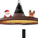 Hanging Heater, 1500W Outdoor Electric Patio Ceiling Heater with Remote Control, Infrared for Courtyard, Garage, Patio, Overheat & Tip-Over Protection, Waterproof, Brown