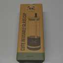 Pandaloo Glass Cups With Lids and Straws -20 Fl Oz- Perfect Size Iced Coffee Cup - Smoothie Cup With Bamboo Lid and On the go Lid - Glass Tumbler With Straw (1 Count (Pack of 1), Mediterranean Olive)