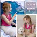 Ficerd Girl's Tank Tops V Neck Sleeveless Summer Shirts Kids Pleated Loose Blouse Dressy Casual Curved Hem Tees 5-14 Years