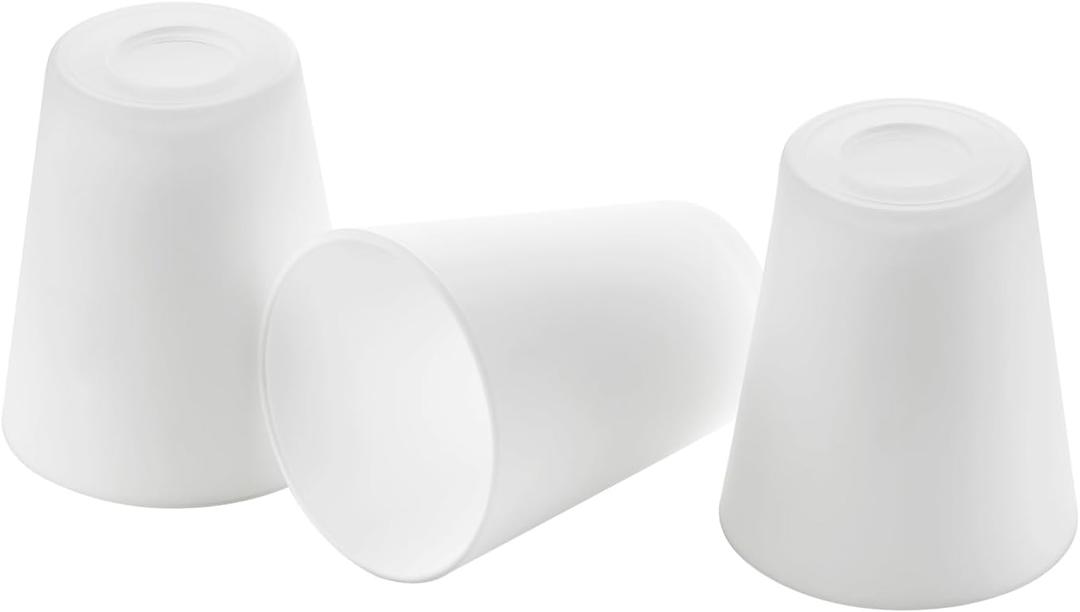 Fixture Replacement Frosted Glass Shade, E26 Base with 1-5/8" Fitter, 3-pack Cone Replacement White Shades for Pendant Light, Wall Sconce, Vanity Light, Table Lamp