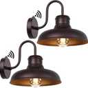 TOBUSA 2-Pack Dusk to Dawn Outdoor Wall Lights, Waterproof Farmhouse Gooseneck Barn Lights, 11.5'' Oil-Rubbed Brown Outside Wall Sconces for House, Porch, Garage
