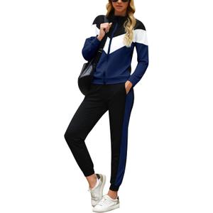 Marvmys Women's Tracksuit Set 2 Piece Sweatsuit Outfits Long Sleeve Zip Up Lounge Jogger Set with Pocket (XL)
