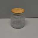 ANSQU Set of 4 Vintage Glass Airtight Storage Jars, 17 FL OZ Glass Storage Containers with Bamboo Lids, Canning Jar for Kitchen Counter, Pantry, Cookie, Coffee, Tea, Sugar, Cute Jars