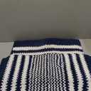 Tindbea Bathroom Rugs Set 2 Piece, Extra Soft and Absorbent Fluffy Striped Chenille Bath Mat Rug Set, Non Slip Bathroom Floor Mat, Machine Washable (20" x 32" Plus 16" x 24", Navy Blue)