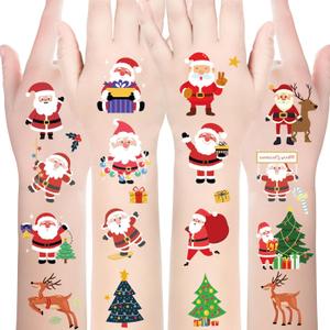 5 x Christmas Temporary Tattoos Stocking Stuffers for Kids Boys Girls- 240Pcs Sheets Bulk Christmas Decorations Fake Tattoo stickers, Kids Makeup Christmas Party Favors