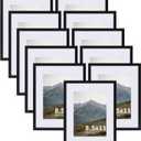 Rempry 8.5X11 Certificate Picture Frames Set of 11, Black 8.5x11 Photo Frames without Mat or Displays 6X8 Picture with Mat, Wall Mount or Tabletop Display for Home, Office