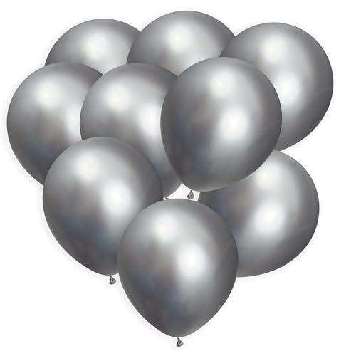 Silver Balloons 100 Pack, 12 Inch Metallic Silver Balloons For Birthdays, Weddings, Baby Showers, Holidays