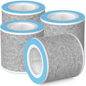 4 Packs HP102 True HEPA Replacement Filter Compatible with Shark Air Cleaner Purifier HP100, HP102 and 3-in-1 Models HC450, HC451, HC452, HC455, Compares to Part # HE1FKBAS and HE1FKPET