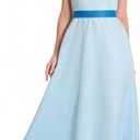 Sinastar Womens Blue Dress Costume Girls Cosplay Summer Dress Blue Bow Tie Hairwear Belt Adults Halloween Outfits (Medium)