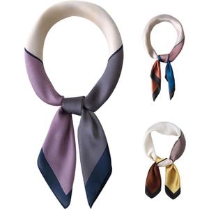 27.5 Inch Silk Feeling Scarf for Women Square Satin Head Scarf Hair Wrap Bandana