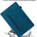Retro Shockproof Case for Samsung Galaxy Tab S11 (SM-X730/SM-X736B) 11.0" - PU Leather & TPU Hybrid Protective Cover with Anti-Slip Grip Strap, Card Slots & Kickstand -Peacock Blue
