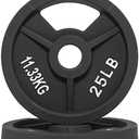 Signature Fitness Cast Iron Plate Weight Plate for Strength Training and Weightlifting, Olympic or Standard, O. 45LB (Set of 2)