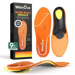 Work Boot Insoles for Men Anti Fatigue Shoe Insert Women Heavy Duty Arch Support Insoles for Plantar Fasciitis Flat Feet Foot Pain-2XL-W: 10.5-12 | M: 8.5-10