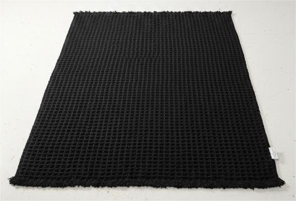 Rug Black Cotton Size 30x17 in (no brand)
