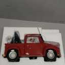 Red Pickup Truck Christmas Snow Globe, Resin Santa Claus Christmas Home Decoration