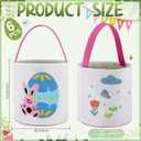 Honeydak 6 PCS Easter Eggs Hunt Basket for Kids Bunny Canvas Rabbit Tote Carry Bucket Bags(Color 6,Mixed Easter Egg Bunny)