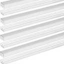 Landical 4 Sets 4FT Sliding Door Track for 1/8" Thick Panels Closet Glass Doors Plastic Cabinet Window Sliding Track (White)
