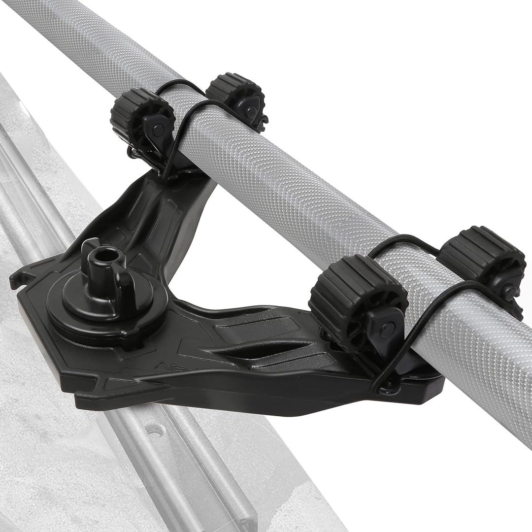 Kayak Paddle Holder, Kayak Accessories for Fishing, Dual Head Kayak Track Mount Accessories, Offset Paddle Holder for Kayaking, Kayak Rail Accessories
