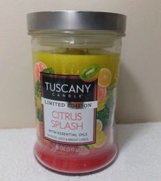 Tuscany Candle, Limited Edition Citrus Splash, With Essential Oils, Tropical juice and bright citrus 18OZ
