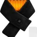 Neck Heating Pad Heated Scarf for Pain Relief, Heated Wrap with 5000mAh Power Bank, Cordless Thermal Neck Brace Electric Heating Neck Warmer with 3 Heating Levels(Black)