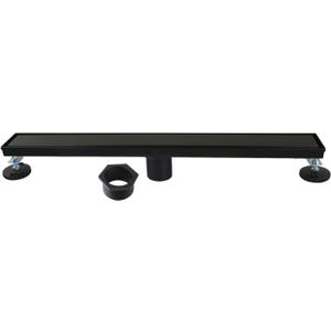 Kingston Brass BSF2420 Watercourse 24" Stainless Steel Linear Shower Drain with Reversible Tile Insert and Flat Grate, Matte Black