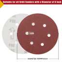 100 PCS 6 Inch Sanding Discs 60 Grit, 6 Hole Hook and Loop Sandpaper, Round Orbital Sand Paper Discs for Sander