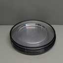 12 Inch Disposable Charger Plates, 25 Pack Plastic Clear Plates with Black Rim, Perfect Table Decor for Party, Wedding, Dinner