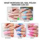 Morovan Gel Nail Polish Remover Kit: Gel Polish Remover with Liquid Latex Tape Nail Strengthener Nail Tools Quick Remove Gel Nail Polish in 3-5 Minutes No Need to Warp & Soak (7 Pcs Set)