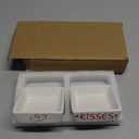 Valentines Day Decorations 2pcs Ceramics Candy Mini Dish Chocolate Candy Storage for Home Kitchen Tiered Tray Table Galentines Day Party Centerpieces Decor