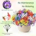 MACTING 24 Bundles Artificial Flowers for Outdoors Fake Outdoor Pansies Plants UV Resistant Plastic Flowers for Planters Window Front Door Porch Yard Patio Garden Home Spring Decorations(Mix Color)