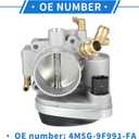 Throttle Body Assembly Compatible for Saturn for Astra 1.8L L4 - Gas 2008, 58mm Aluminum Alloy Silver Tone Engine Throttle Body Actuator