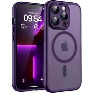 TOCOL Magnetic for iPhone 13 Pro Case Upgraded Full Camera Protection Compatible with Magsafe Drop Protection Translucent Matte Back Bumper Phone Cover Midnight Purple