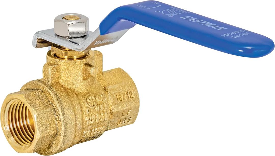 Eastman 3/8 Inch IPS Heavy Duty Full Port Ball Valve, Brass Plumbing Fitting, 20043LF