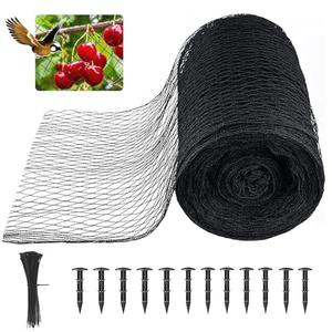 mychoiii 40' x 40' Bird Netting for Garden Heavy Duty 3/8" Mesh Anti Bird Net for Chicken Run,Vegetables,Koi Pond,Fruit Trees & Other Plants,Lasting Against Birds Deer Squirrels and Poultry, Black