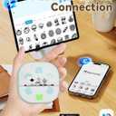 Sticker Printer, PrintPods Mini Printer, Bluetooth Portable Sticker Maker with 3 Rolls Paper, Print Pod Inkless Thermal Printer for iPhone, Impresora Porttil for Notes, Journal, DIY, Kids Gift